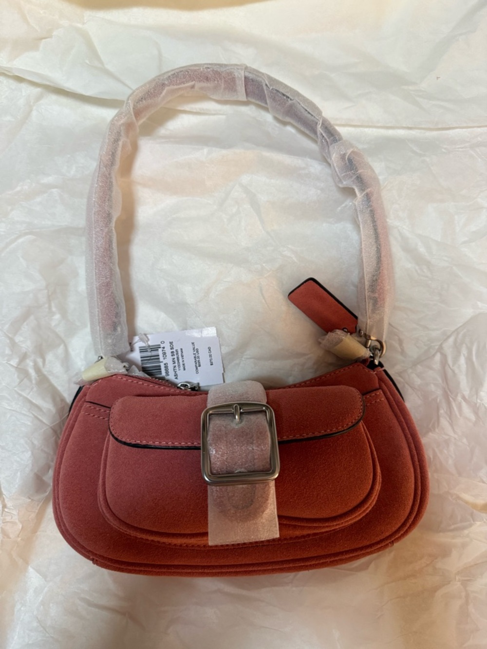NWT Coach Mini Ashton Suede Two Way Bag in Silver/Pink Retails for $225 - Picture 2 of 2